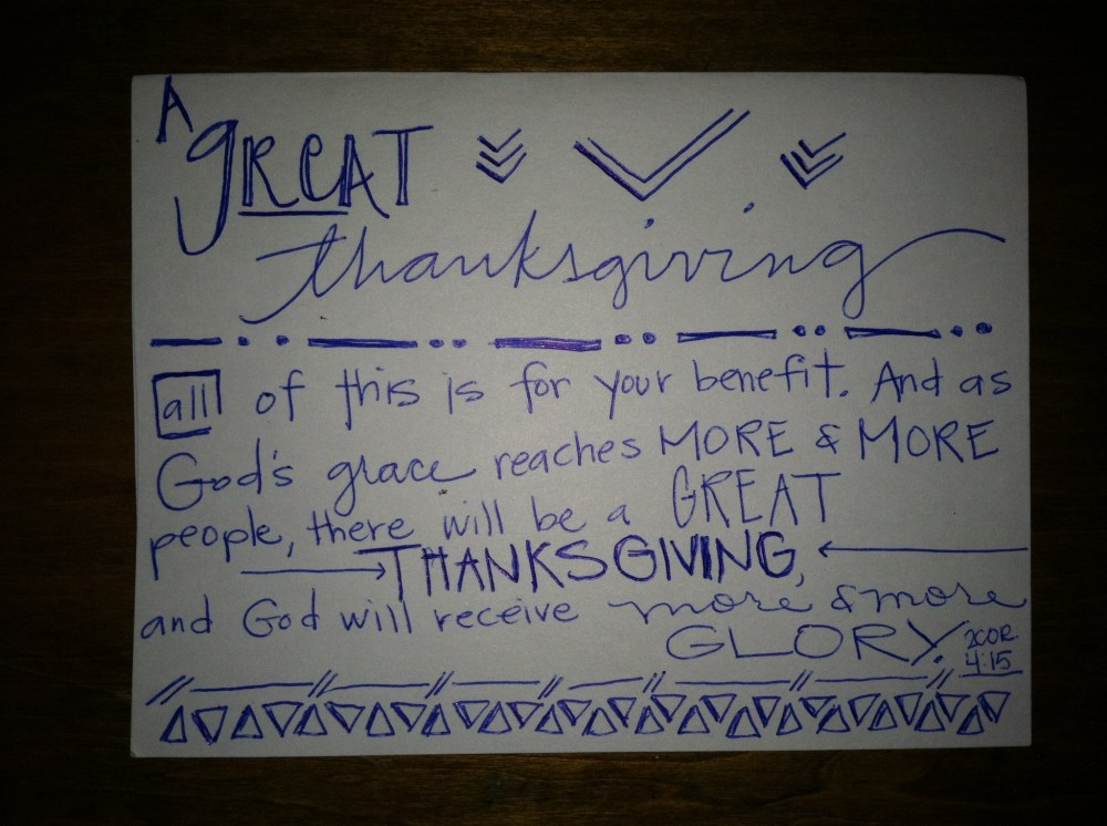 if you are in the area, you are welcome to come to our thanksgiving gathering